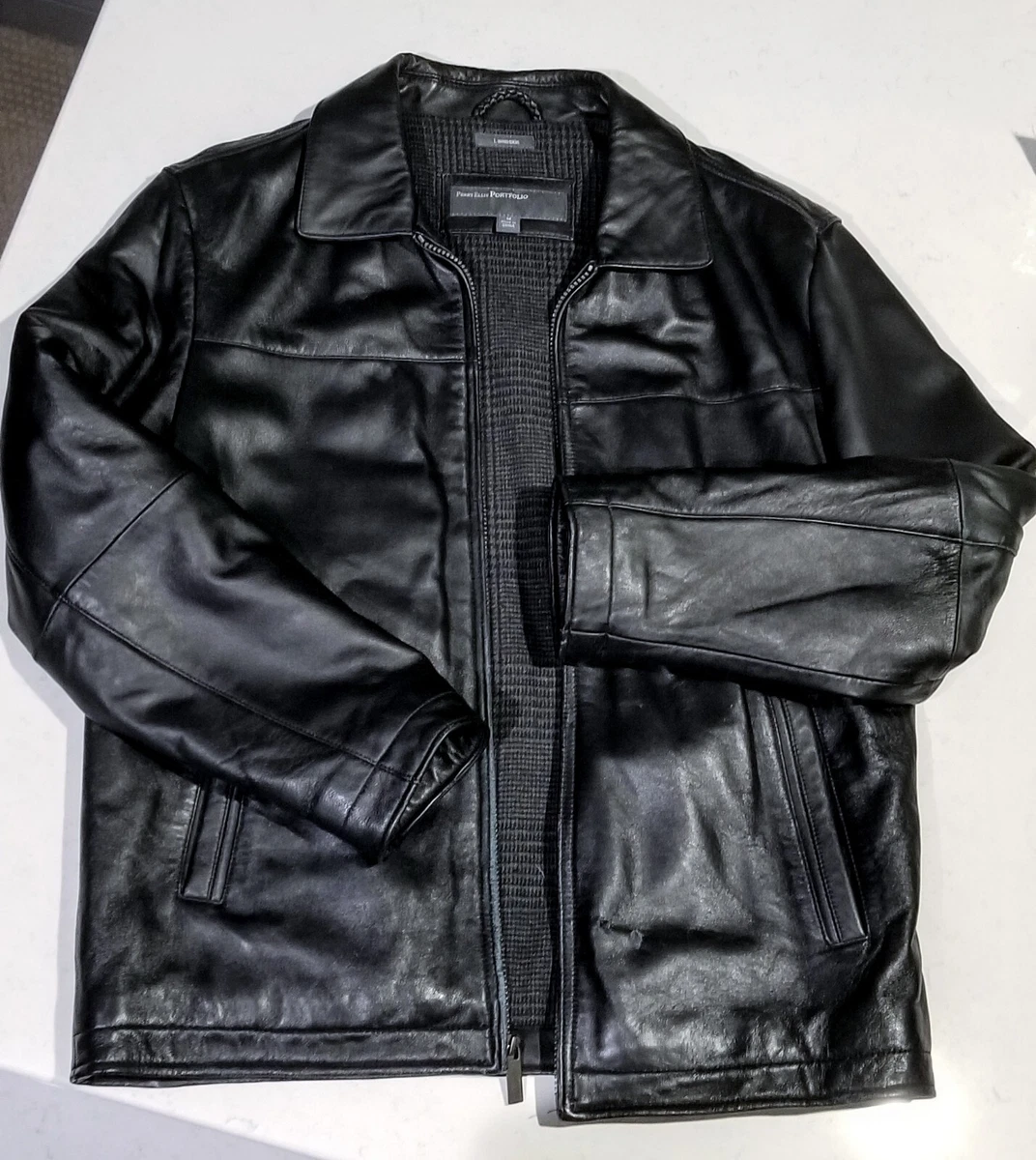 Perry ellis genuine leather jacket sale