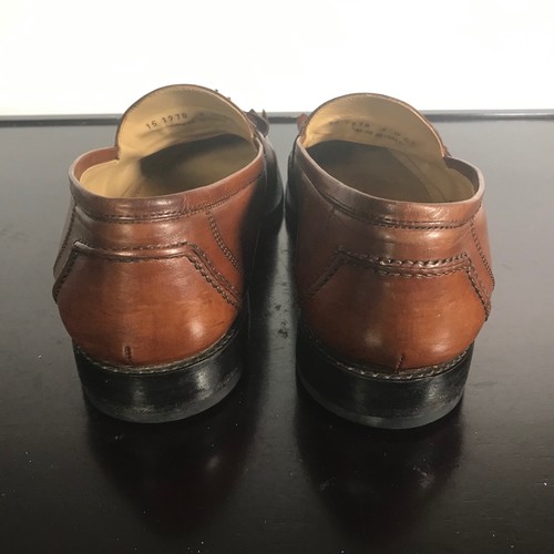 JOHNSTON & MURPHY 9M Super Prime Brown Leather Dress Shoes Tassel Loafers Italy - Picture 4 of 8