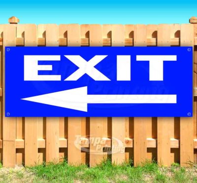 EXIT Advertising Vinyl Banner Flag Sign Many Sizes ARROW