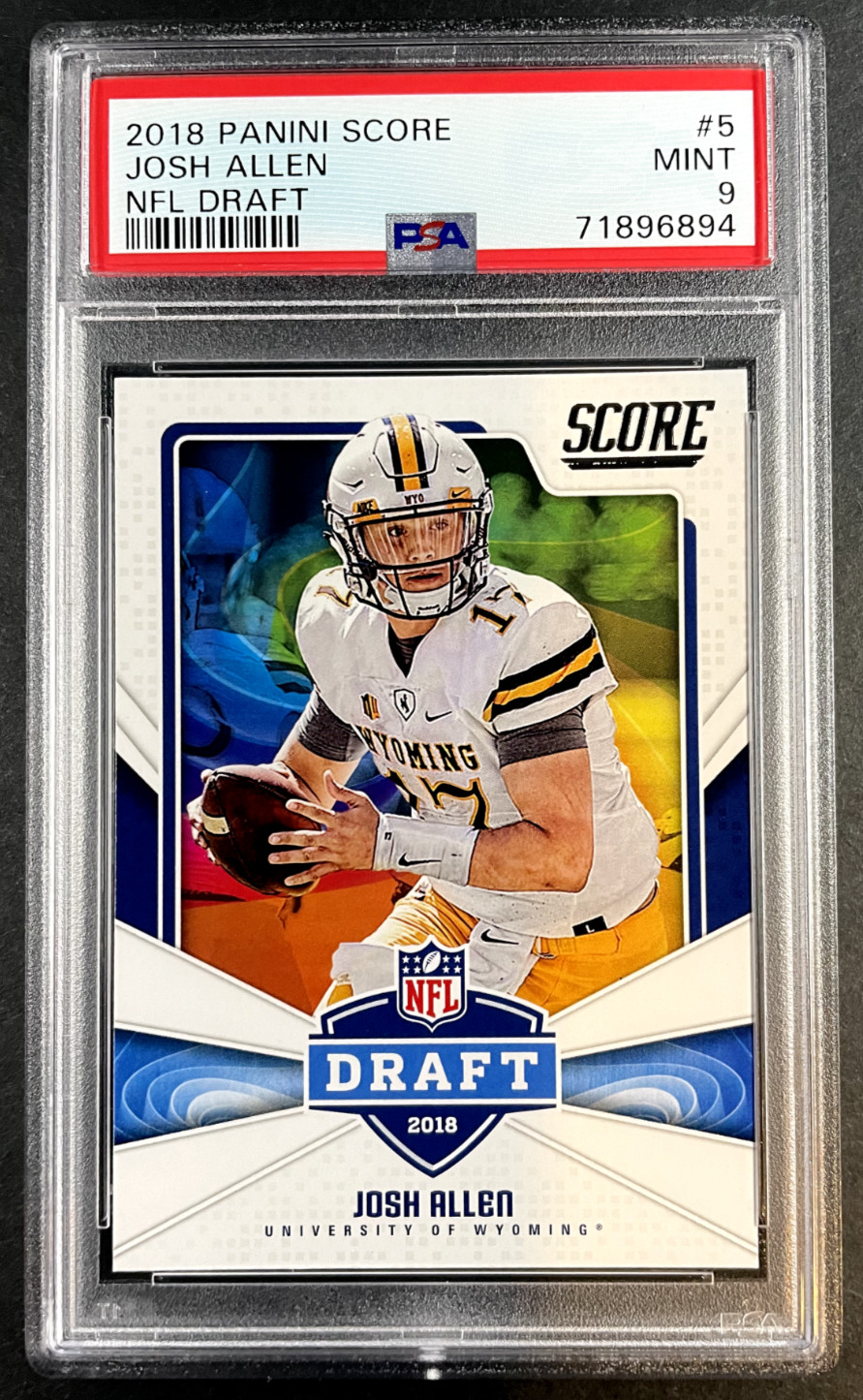 2018 Panini Score - Josh Allen #5 University of Wyoming - ROOKIE PSA 9