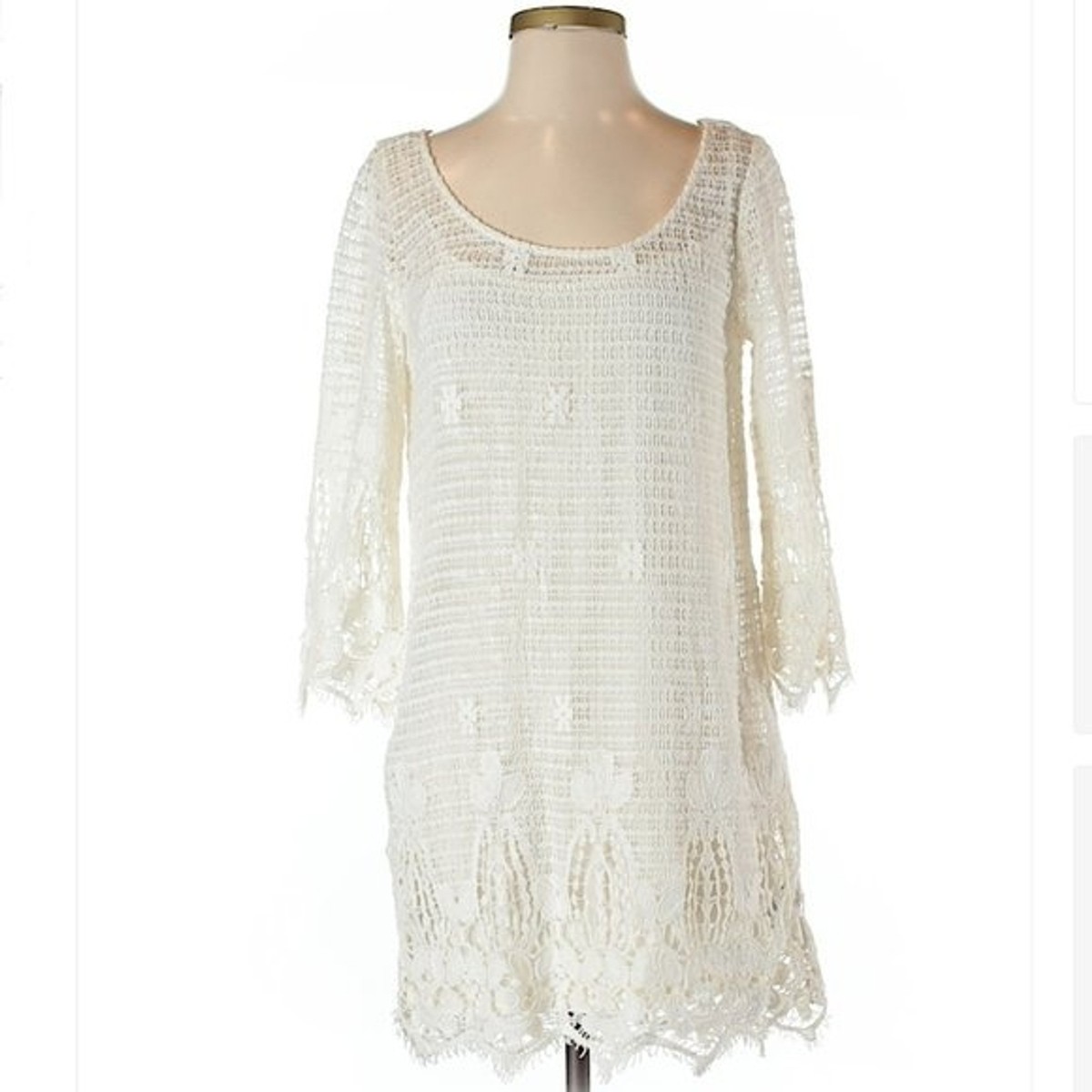American Eagle Outfitters White Crochet Dress Size S