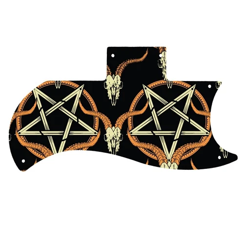 Pickguard For Gibson 1971-2018 Or 1961 RI Half Face SG Goat Skull & Pentagram