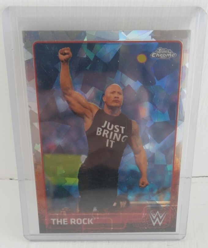 2015 Topps Chrome WWE The Rock Atomic Refractor