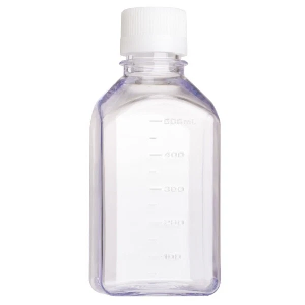 CELLTREAT 500mL Media Bottle, Square, PETG 24/Case, Sterile, #230754