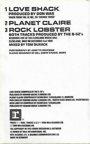 The B-52's Love Shack cassette single 3tracks inc live New Wave, Synth-pop - Picture 4 of 7