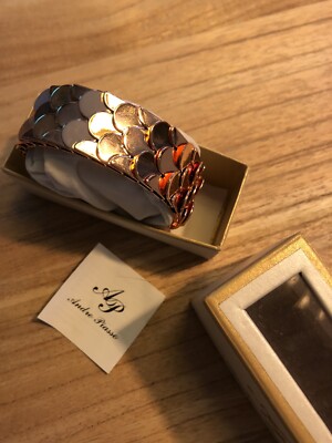 Damenarmband (Andre Piasso) Rose Gold Schuppen Blogger Neu