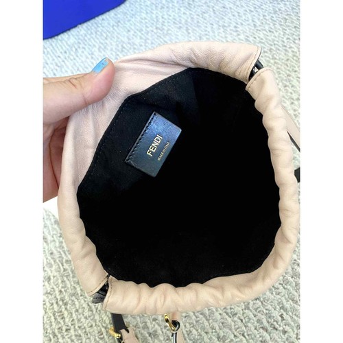 Fendi Roma Sack Pink Leather Drawstring Pouch Crossbody Bag  - Picture 9 of 15