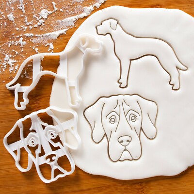 Set of Great Dane cookie cutters Apollo dog face pet biscuit treats  birthday