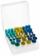 54pc RUBBER POLISHING ABRASIVE ROTARY TOOL BURR SET 1/8" SHANK 80 240 600 GRIT