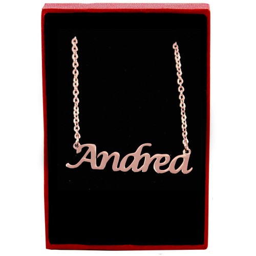 Andrea - Collar Oro Rosa Nombre - Joyería Personalizada - Cadena Navidad