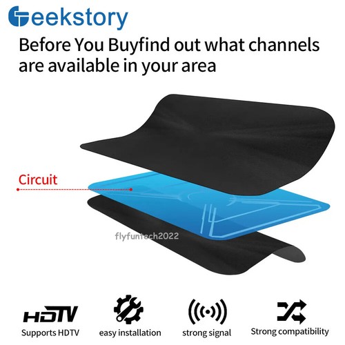 Antena de TV para soporte de TV inteligente 4K 1080p con amplificador de señal HDTV digital25*22 - Imagen 2 de 7