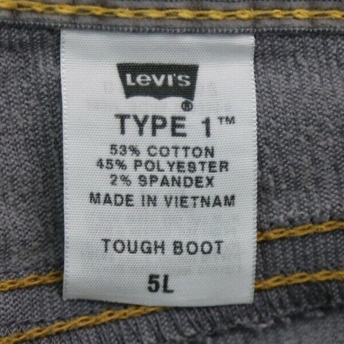 Vintage 2003 Women's Levi's Type 1 Tough Boot Corduroy Pants Gray Sz 5L (31x32) - Picture 4 of 12