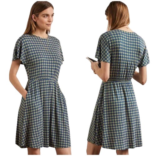 boden tara jersey shirt dress BODEN Tara Trim Tiered Jersey Dress