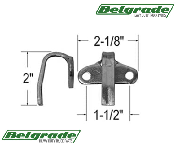 Fruehauf Style 2-Hole Lashing Hook, Steel