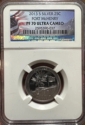 2013 S Fort McHenry ATB Quarter 25c PF 70 Ultra Cameo NGC Slabbed Silver #1021