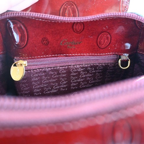 CARTIER Happy Birthday Bordeaux Red Monogram Patent Backpack - Picture 12 of 16