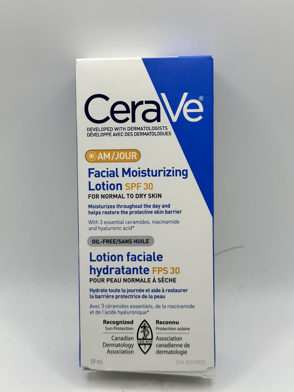 New In Box CeraVe AM Facial Moisturizing Lotion SPF 30 Oil-Free 59ML