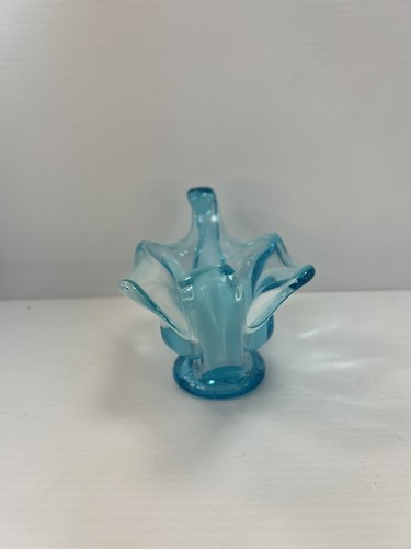 Hellblaue Murano Glas Schale Zipfelschale Gondelschale Sommerso Venezianisches Glas B - Bild 8 von 9