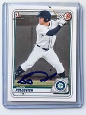Signed 2020 Bowman #BD-18 Kaden Polcovich 1ST CARD Seattle Mariners Autographed