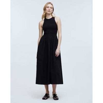 madewell poplin smocked maxi dress Petite Poplin Smocked Maxi Dress