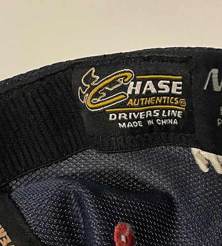 Chase Authentics Men's Fitted Hat Blue Red Size S/M Jeff Gordon #24 Flames Logo - Picture 8 of 9