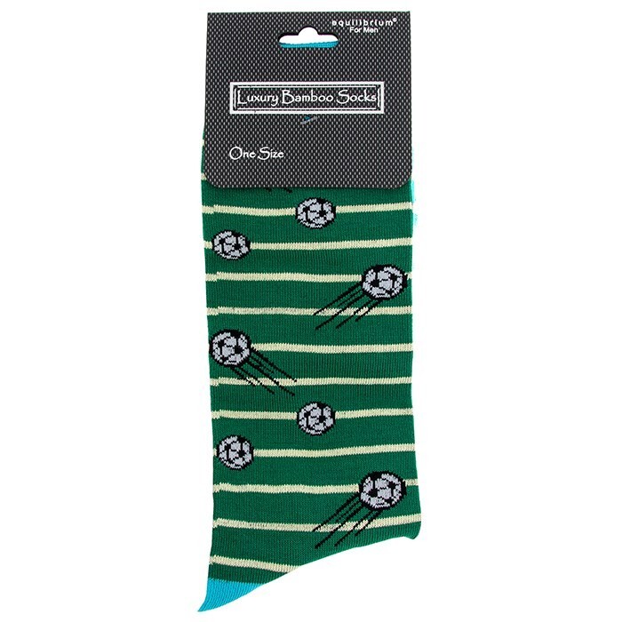 Football Green Bamboo Men’s One Size Socks, Father's Day, Sports 324944