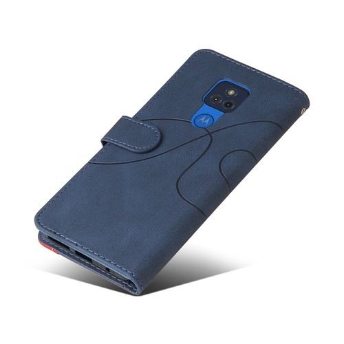 Two-color Stitching Leather Flip Phone Case For Motorola Moto G Play Power 2021 - Picture 33 of 60