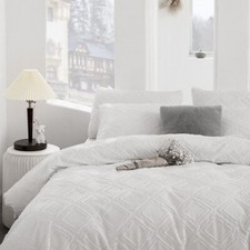 3x Tufted White Boho Duvet Cover Set Full Size In Stock For Small Bedroom Decor