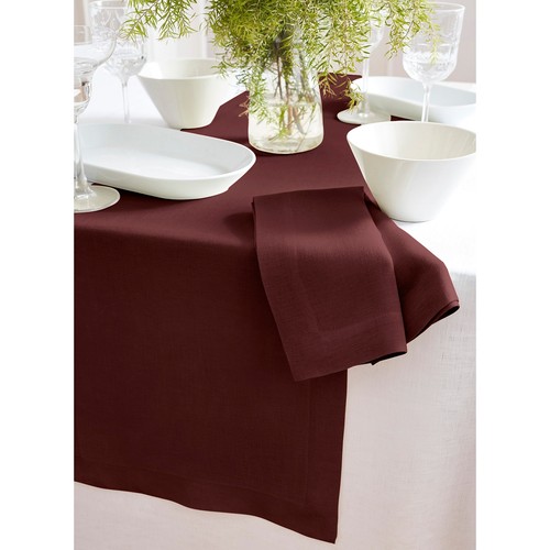 Solino Home 100% Pure Linen Table Runner for Fall Dinning Kitchen Solid Sonoma - Picture 69 of 75