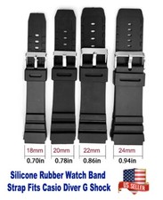 18/20/22/24mm Black Silicone Rubber Watch Band Strap Fits Casio Diver G Shock