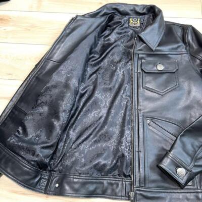 値下げ BLACKFLAME ブラックフレイム レザージャケット　革ジャン Extreme Black Flame Genuine Leather Jacket L Size | eBay