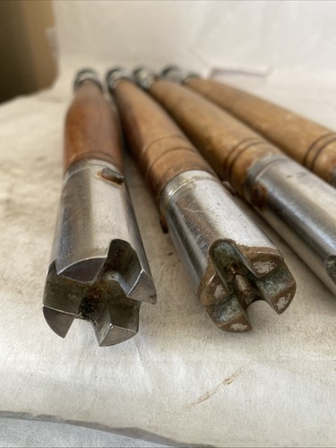 Lot Of 4 Vintage Wooden Straight Butt Reel Seat Fishing Rod Holders Unbranded - Picture 3 of 11