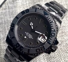 OROLOGIO SUBACQUEO SUB MARINE NERO CON NH35 MOD 100 M DIVE 40 MM ARGENTO MILITARE DLC