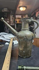 Brass Water Pitcher Handmade Primitive Stunning Antique Piece 13" Tall 