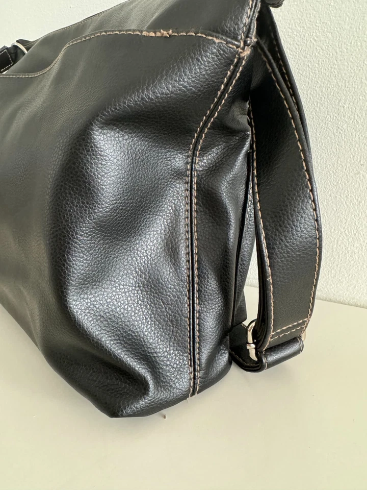 Bolsa de ombro relíquia vintage masculina estilo casual vários bolsos 15x12 preta - Imagem 4 de 4