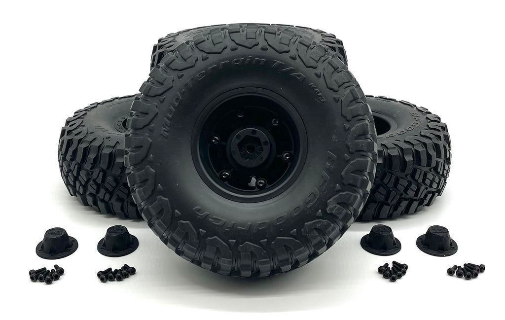 AXIAL SCX6 JEEP WRANGLER TIRES, HINO WHEELS (AXI45000; AXI45001) 