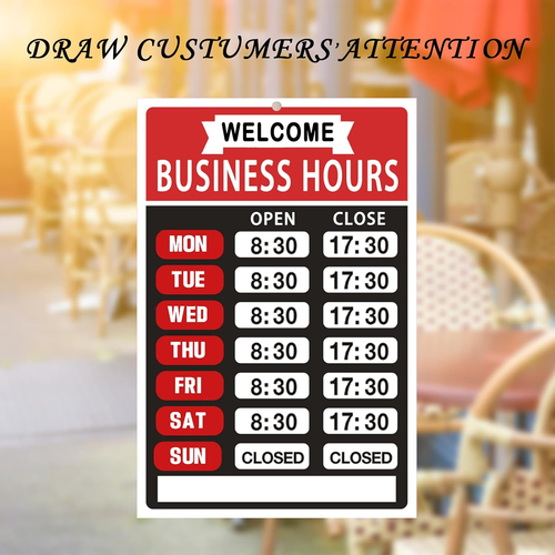 Business Hours Sign,Opening Hour Kit,Changeable Store Hours Plaque,Hours Signs f - Picture 7 of 12