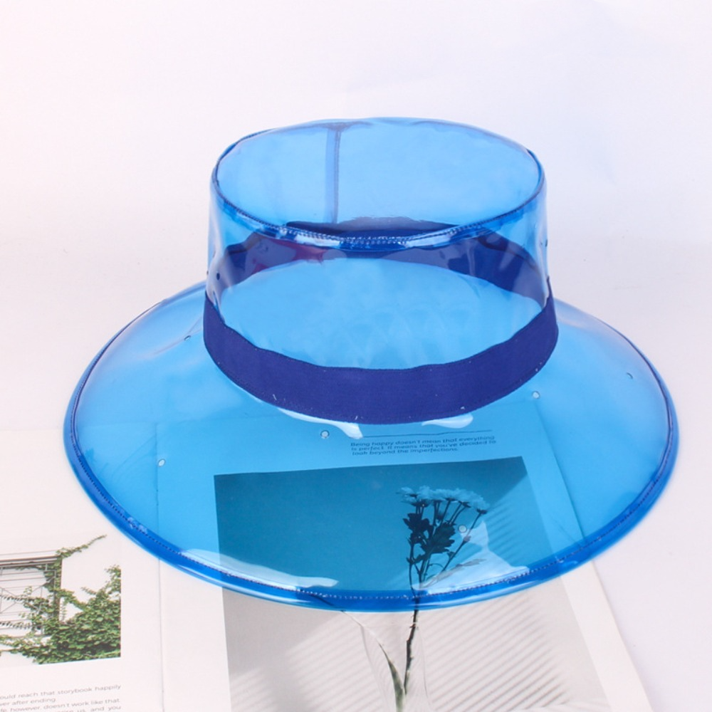 Large Eave Flat Roof Flat Top Hat Sunshade Rain Hat New Buckets PVC