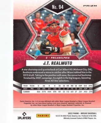 2022 Panini Mosaic Mosaic Blue Camo #94 J.T. Realmuto p2s