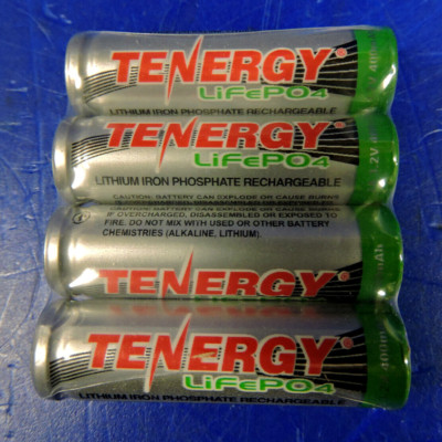 4 pcs Tenergy AA 3.2V 400mAh Ultra Fast Rechargeable Battery LifePO4 Solar Light