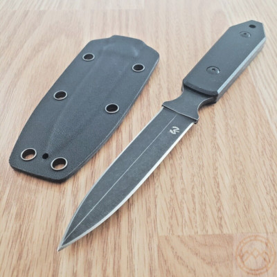 Fred Perrin La Dague Fixed Knife 3'' Double Edge 440C Steel Blade Micarta Handle