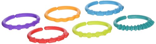 Rainbow Teething Ring Links Plastic Baby Kids Infant Stroller Play Mat Toys Gift - Photo 7/13