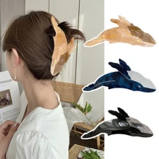 1PCS Blue Whale Shaped Large Hair Claw Hair Accessories Acetic Acid Shark Clip
