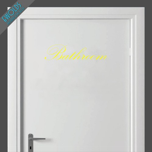 WALL / DOOR BATHROOM STICKER decorative toilet art decal restroom pub B&B hotel - Picture 18 of 28