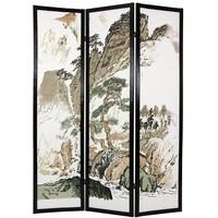 Handmade Wood And Rice Paper Landscape Shoji Screen (china) on sale Handmade Wood And Rice Paper Landscape Shoji Screen (china) on sale