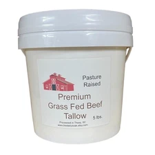 Grass Fed Beef Tallow Bulk - dry rendered 2.5Lbs, 5Lbs, 14Lbs, 25Lbs.
