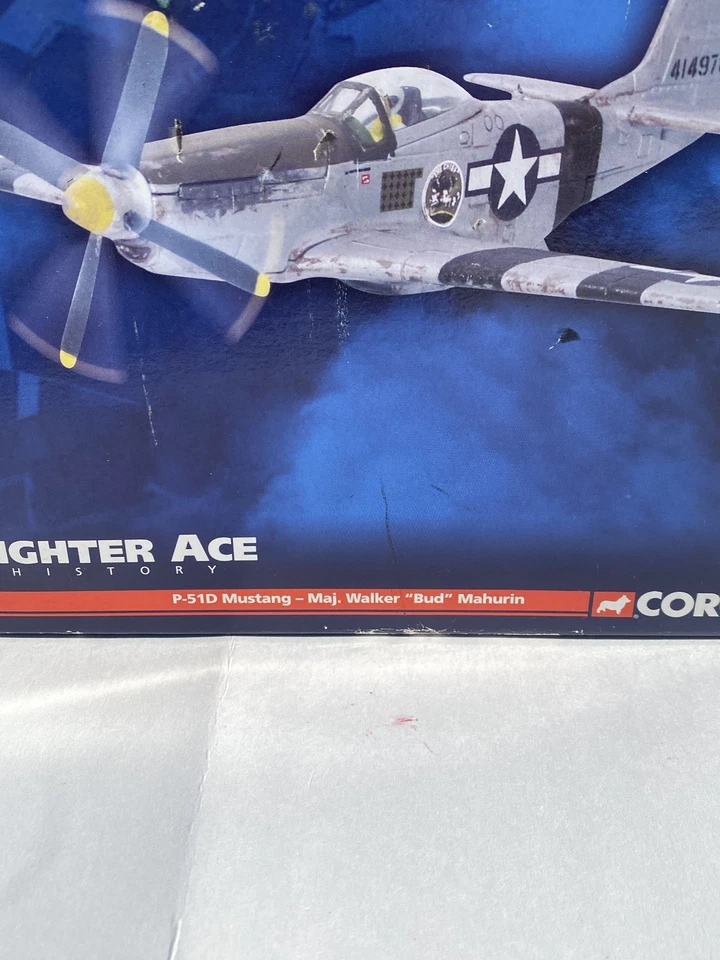 CORGI P-51D Mustang Major Walker "BUD" Malhurin Fighter Ace DIECAST 1:72 Limited - Image 4 of 4