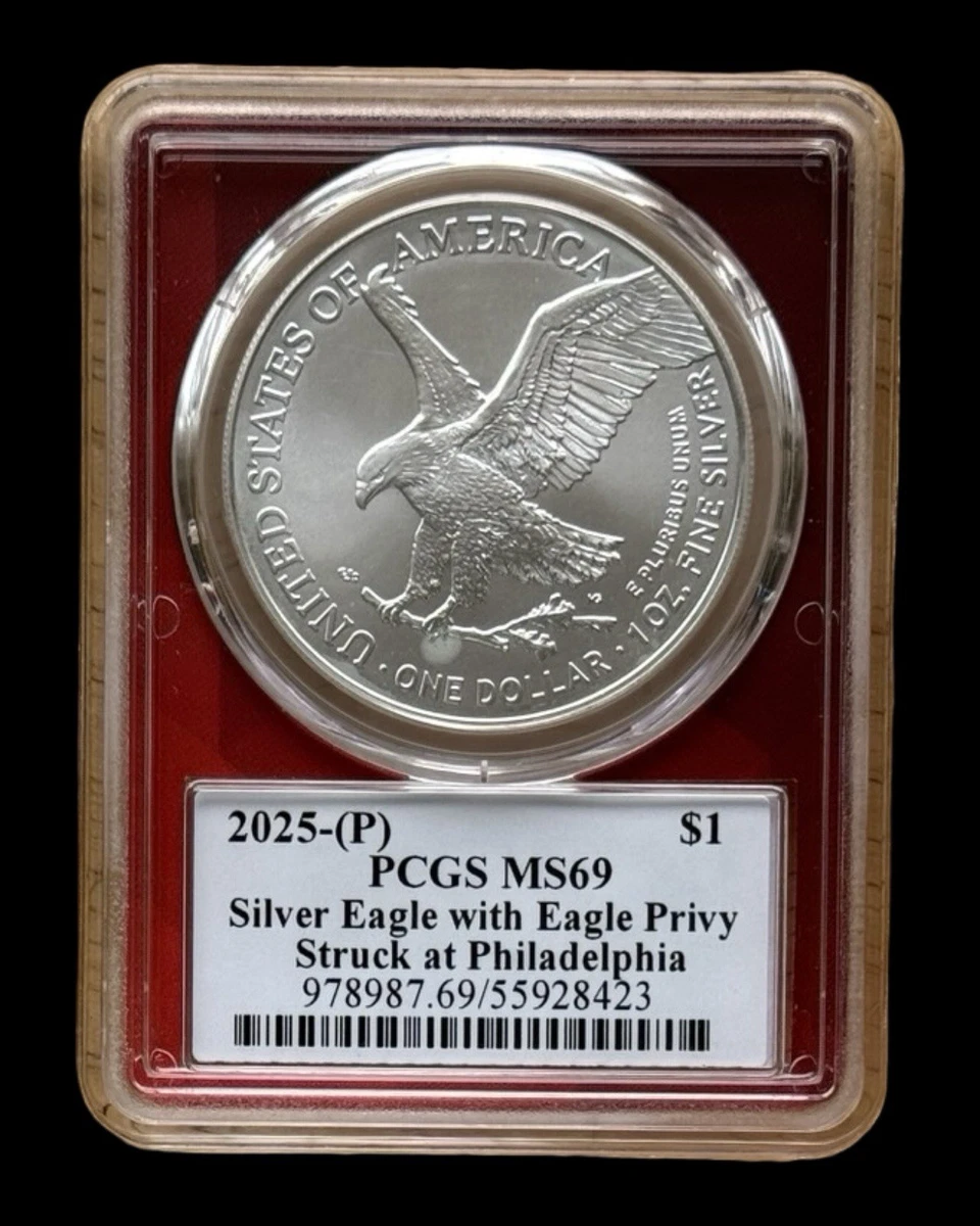 American Eagle MS 69 Graded Business PCGS Certified Silver Bullion