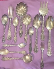 Ornate Group Of 13 Sterling Silver Lily by Whiting Gorham Coligni Versailles
