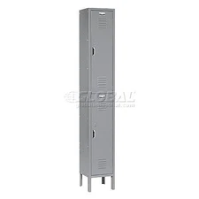 Global Industrial Double Tier Locker, 12x12x36, 2 Door, Unassembled, Gray